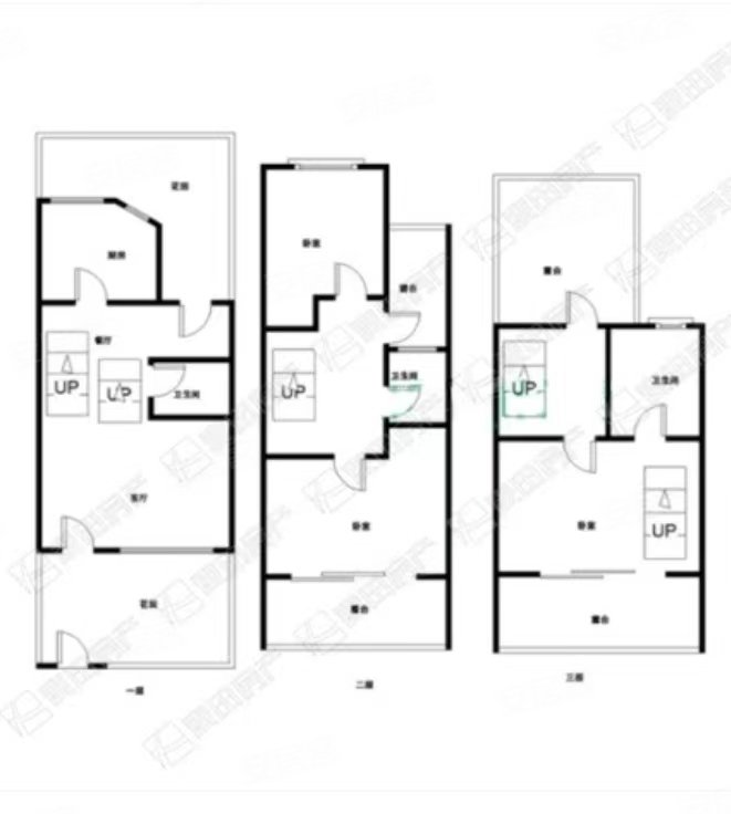 一栋洋房3室3厅3卫176㎡南北1150万