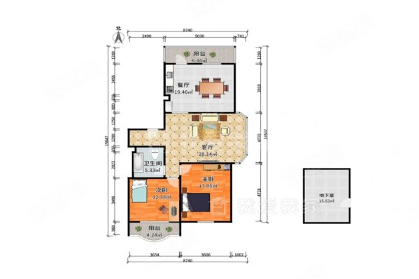 龙滨园2室2厅1卫112㎡南北395万