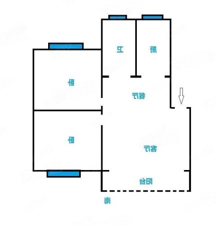 湖苑新村一区2室1厅1卫65.79㎡南95万