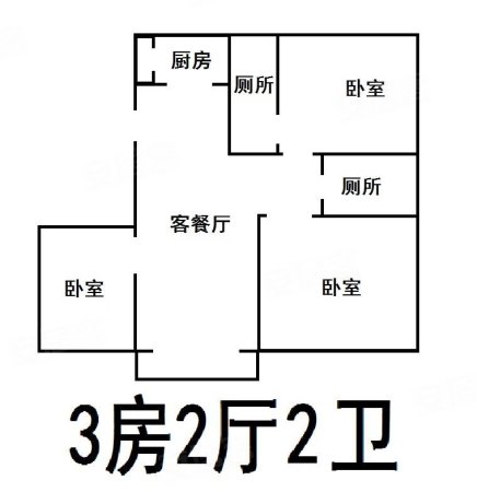 兴通南住宅区3室2厅2卫112㎡南北49.5万