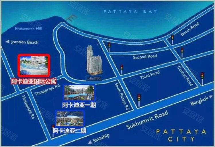 泰国春武里府芭提雅约¥57万芭提雅 阿卡迪亚Arcadia四期国际公寓 高性价比新房公寓图片