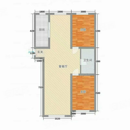 名士峰景2室2厅1卫92.75㎡南北47.98万