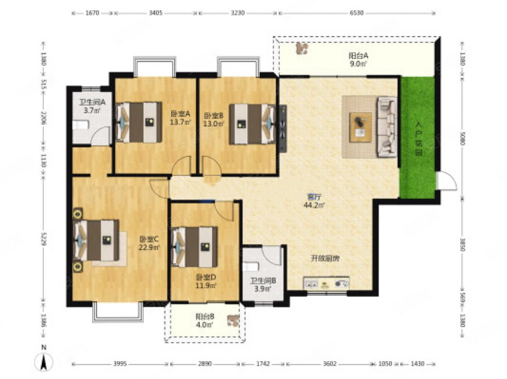 业主急售金海湾158平大四房85万