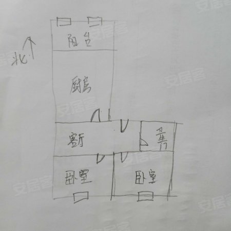 南六西路42号小区2室1厅1卫56.72㎡南北30万