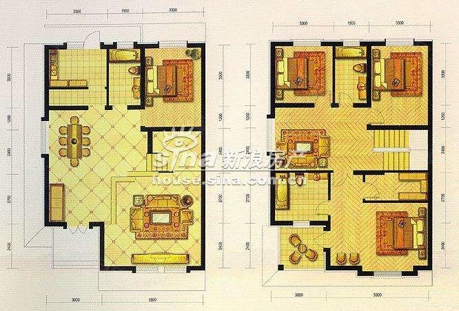 琉璃湖别墅小区4室3厅3卫210㎡南北350万