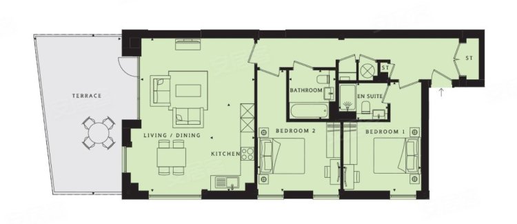 英国大伦敦纽汉区约¥436万仅剩两套，其中一套买房送全套家具 | 邦瑞地产 阿普顿公园新房公寓图片
