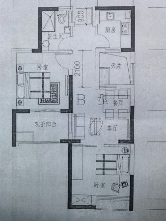 蓬莱阁2室1厅1卫68.71㎡南53万