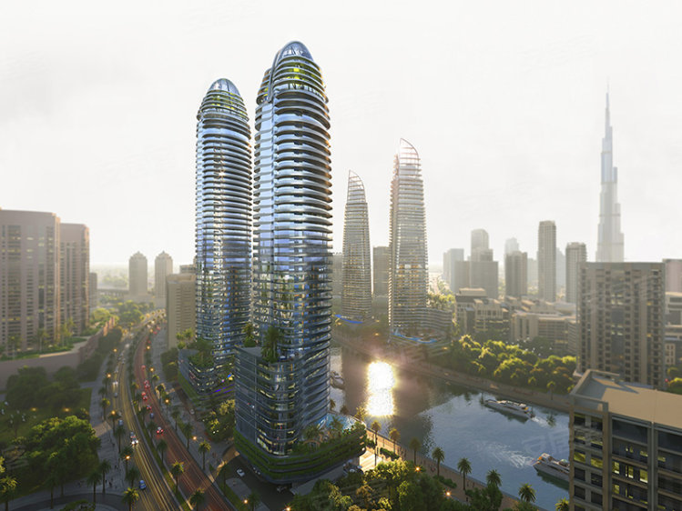 阿联酋迪拜酋长国迪拜约¥614万迪拜商业湾水景房，知名开发商达马克开发CANAL CROWN新房公寓图片