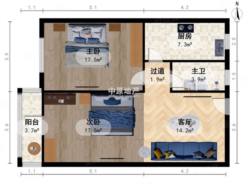 玉泉里2室1厅1卫86.57㎡西239万