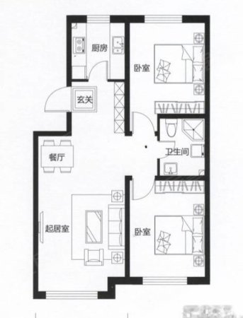 远通家园2室1厅1卫99㎡南北56.8万