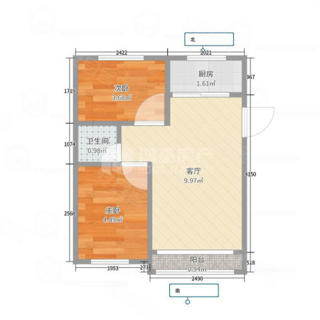 文教北路42号小区2室1厅1卫85㎡南59万