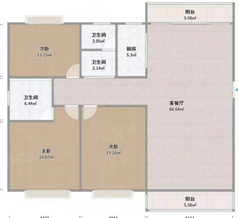 盛世嘉苑(社旗县)3室2厅2卫128㎡南北55万