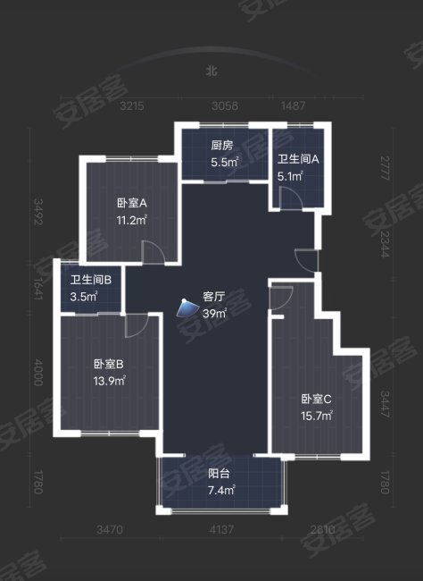 旗滨天泉一品辉煌世纪3室2厅2卫125.81㎡南北68.8万