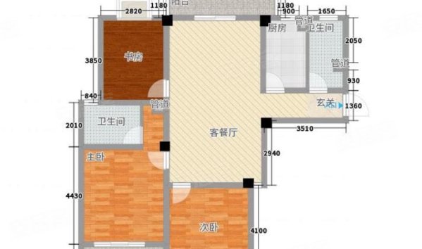 华晨城市公馆(三区)3室1厅2卫141㎡南180万