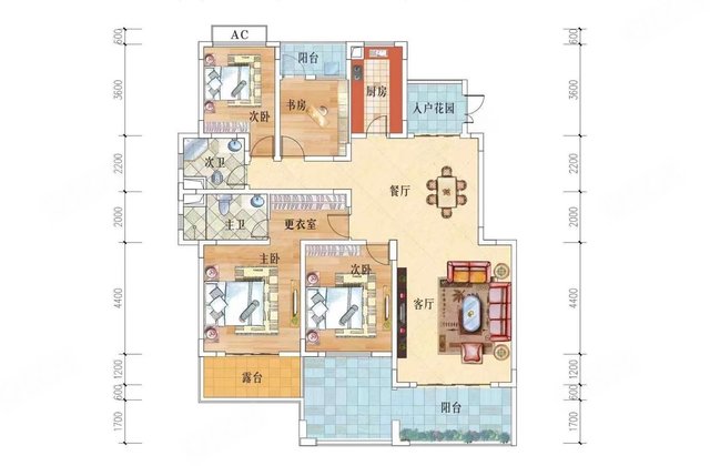 互湘东江湾4室2厅2卫177.25㎡南106万