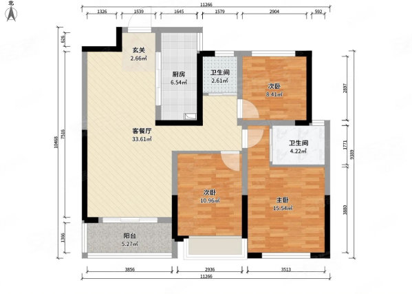 华鸿万悦城4室2厅2卫121.77㎡南219万