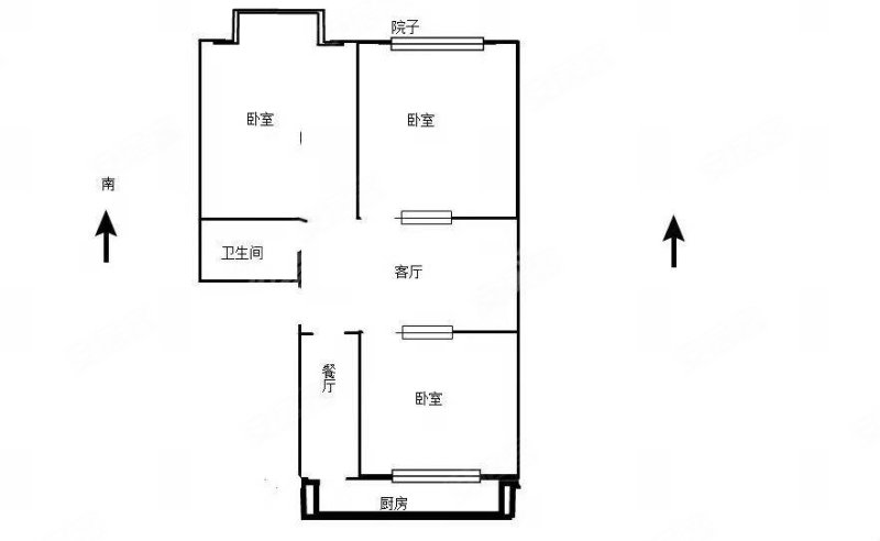 水清文苑3室2厅1卫115.16㎡南北96万