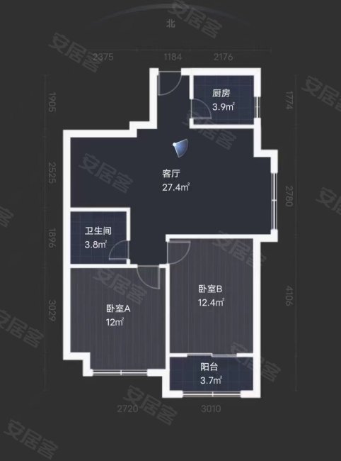 致远海上传奇2室2厅1卫84.77㎡南40万