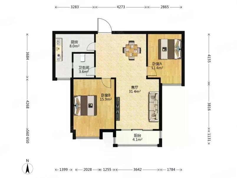 万达广场世纪华阳两室全明户型采光好满5年可贷款