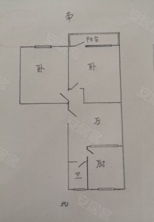 市工商局家属院(张苏滩)2室1厅1卫58.9㎡南北39万