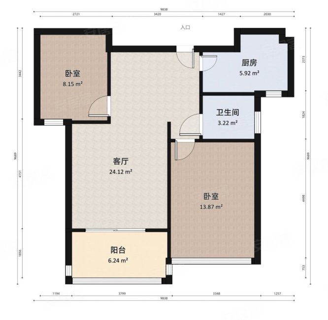 左邻右舍2室2厅1卫78.61㎡南230万