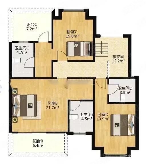 江南URD(公寓住宅)4室2厅4卫196.26㎡南北168万