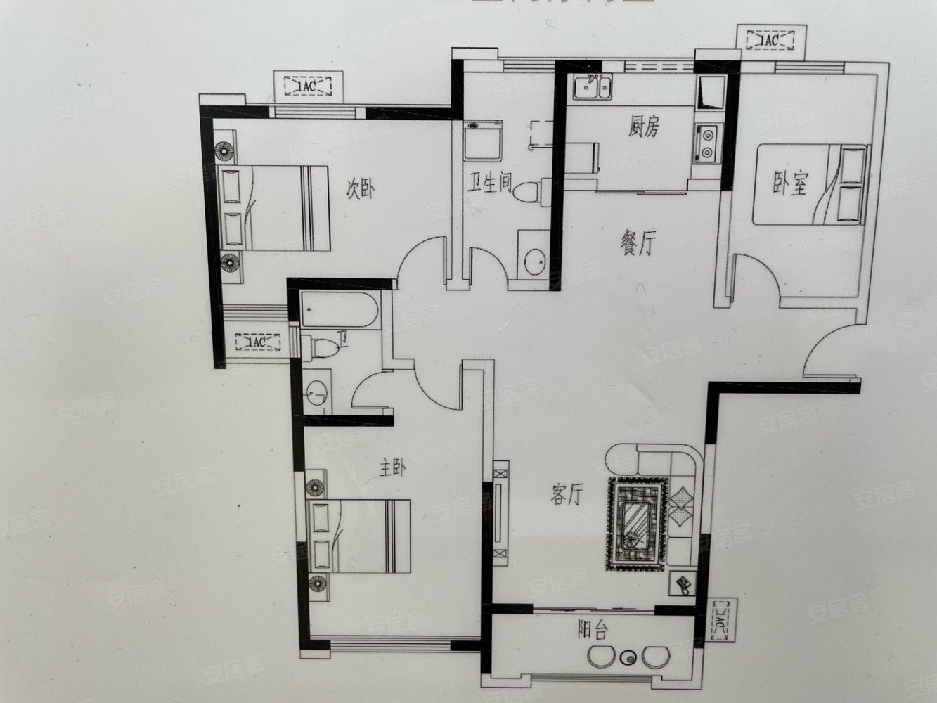 景悦城市名家3室2厅2卫133㎡南北57万