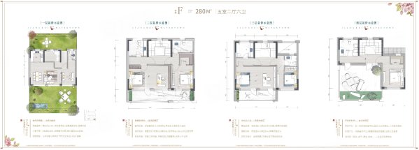 江北水镇(别墅)5室2厅6卫280㎡南北300万