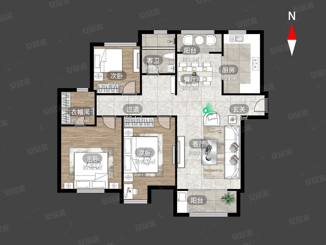 的一套速来看景观楼层全天采光景瑞望府急售价好谈