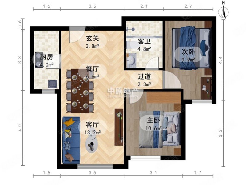 融创臻园兰禾嘉苑2室2厅1卫83.7㎡南129万