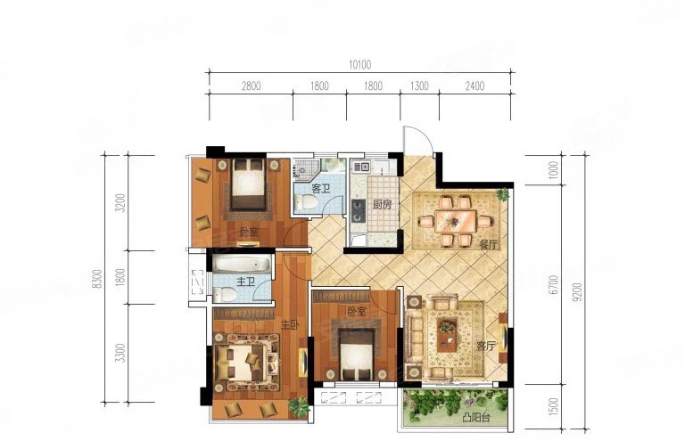 城中盛天悦景台全新精装三房急售70万出头全送