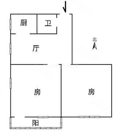 龚北路小区1室1厅1卫51.12㎡南北20万