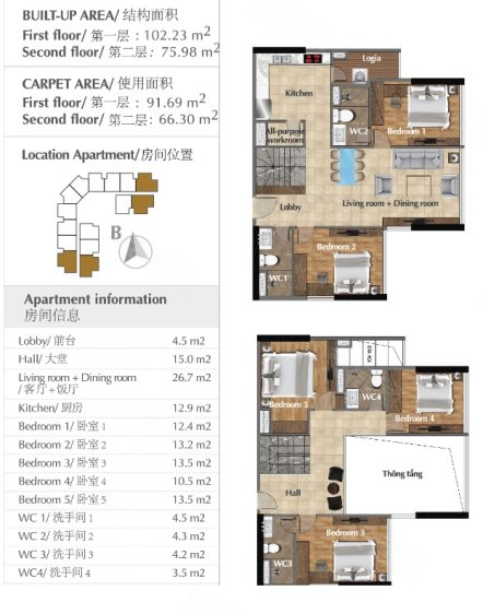 越南河内约¥272～513万Sunshine Crystal River新房公寓图片