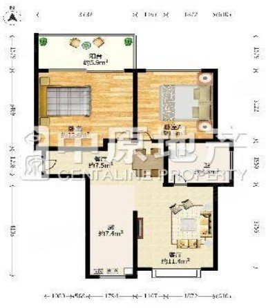 阳光葡提公馆2室1厅1卫83.21㎡南北168万