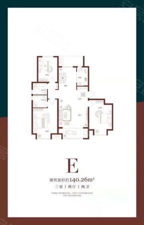 嘉实城3室2厅2卫140.26㎡南北98万