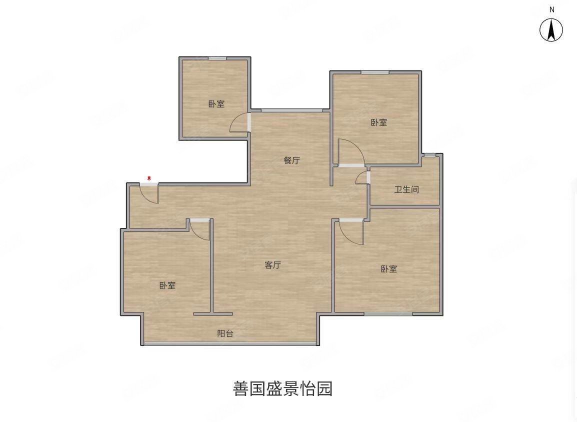 善国盛景怡园3室2厅1卫131㎡南北135万