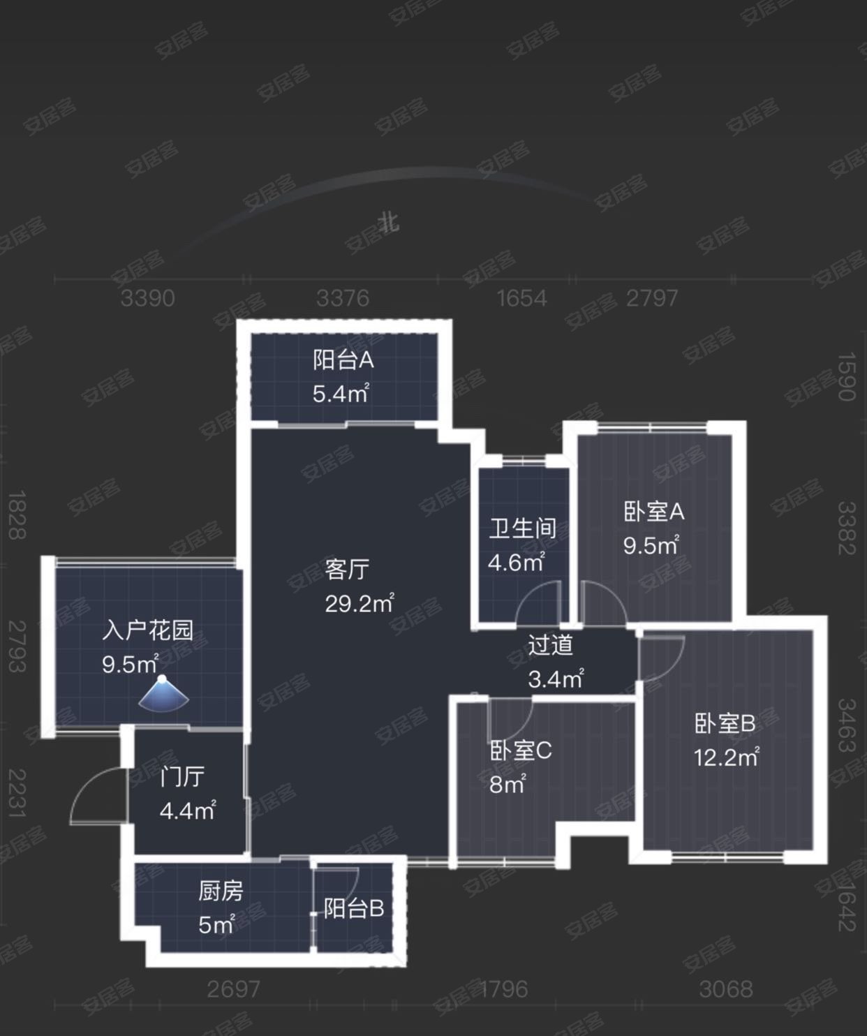 百悦城4室2厅1卫99.23㎡南215万