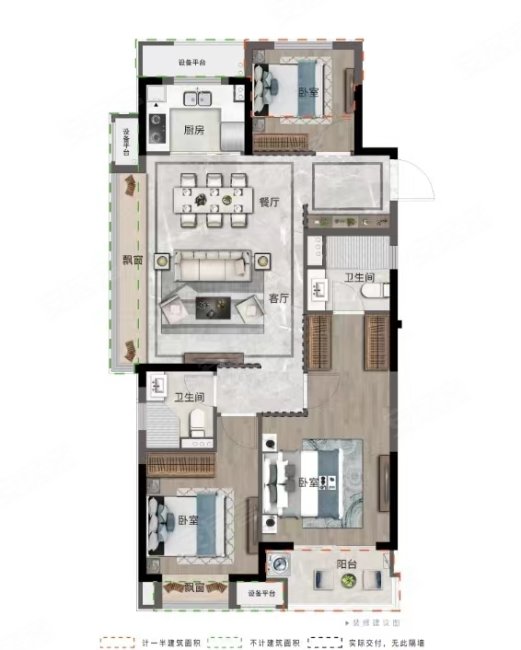 屋基新村3室2厅2卫93.25㎡南北62.2万