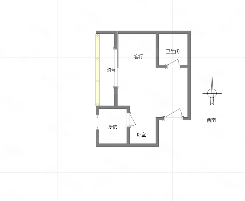 景山花园1室1厅1卫31㎡西18.8万