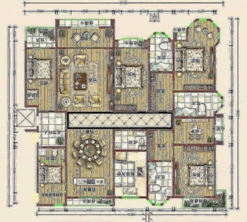 君汇华府5室2厅5卫380㎡南北345万