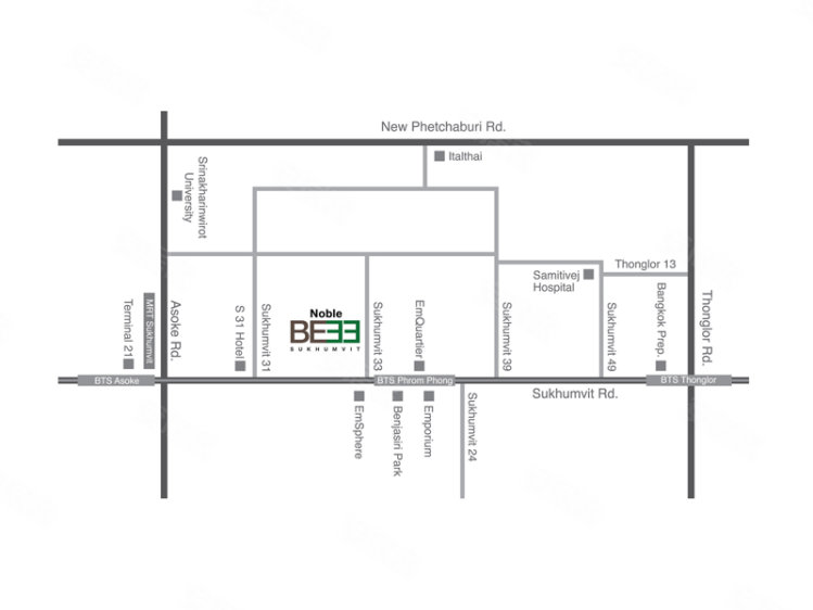泰国曼谷约¥111～273万诺博BE33曼谷鹏蓬 奢华现房，距BTS鹏蓬站仅600米新房公寓图片