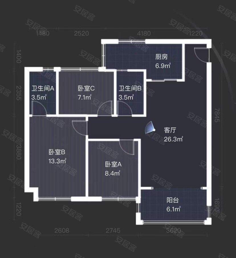 高坪江东大道 三房双卫 江东附小会展中心旁 配套成熟 江东首席二手房 40万 3室2厅 2卫 90平米 南充安居客