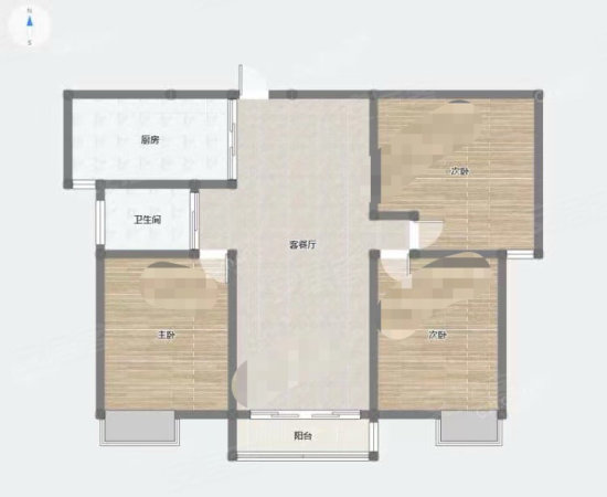 鹿韵里3室2厅1卫95㎡南北139万