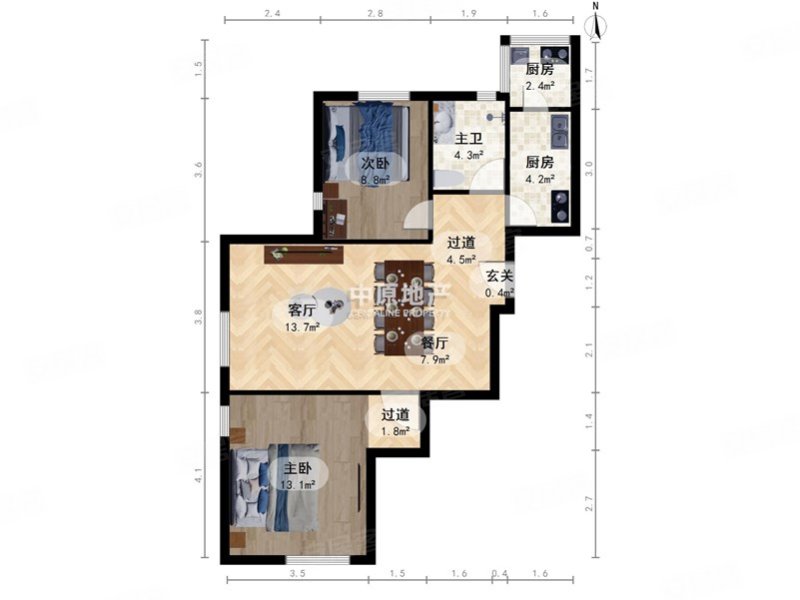 纪春里2室1厅1卫98.5㎡南北273万