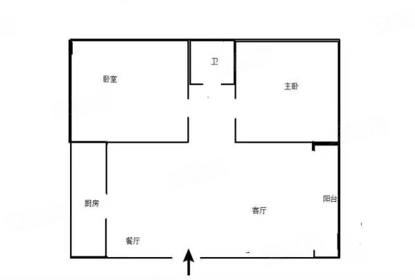 曼哈顿国际都会2室2厅1卫84.23㎡南北68万