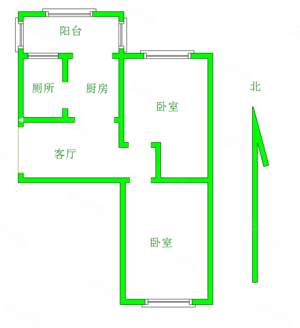 凤园南里2室1厅1卫58.28㎡南北155万