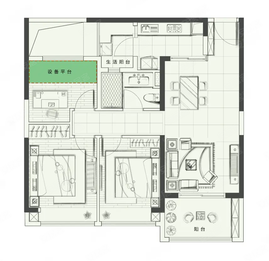 悦湖名城3室1厅1卫89㎡南80万