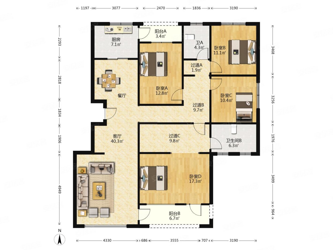 纯洋房高品质小区 自带新风系统 好户型带大露台满两年,中电银河湾
