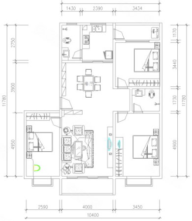 仕林花园3室2厅2卫120㎡南42万