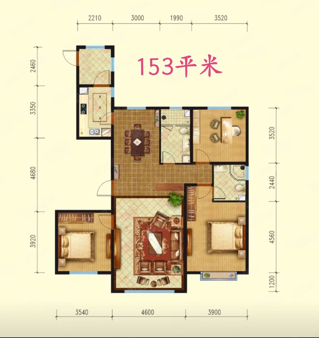 景晟开元3室2厅2卫153㎡南北138万